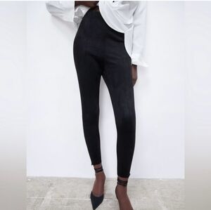 ZARA suede black leggings